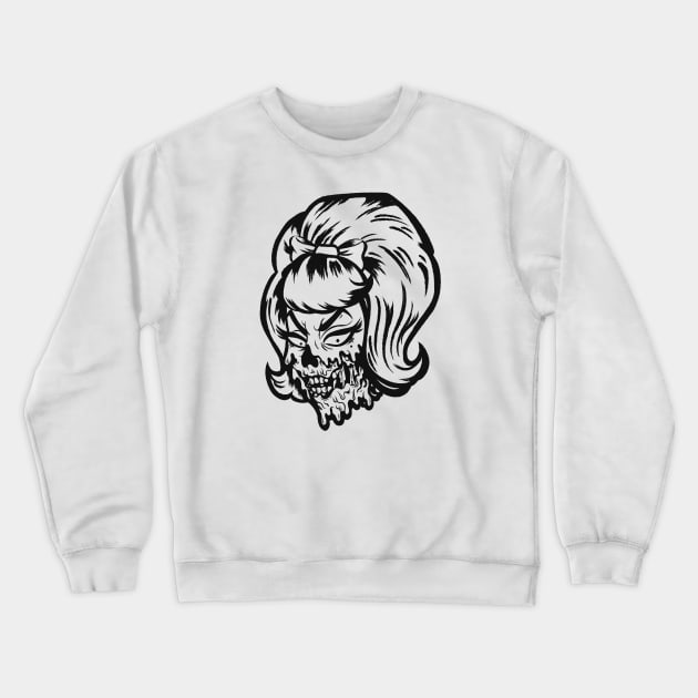 Zombie girl melting by Bad Taste Forever Crewneck Sweatshirt by Bad Taste Forever